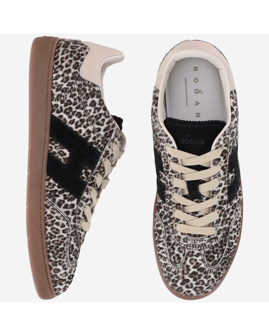 Hogan Gray Cool Ponyskin Sneakers