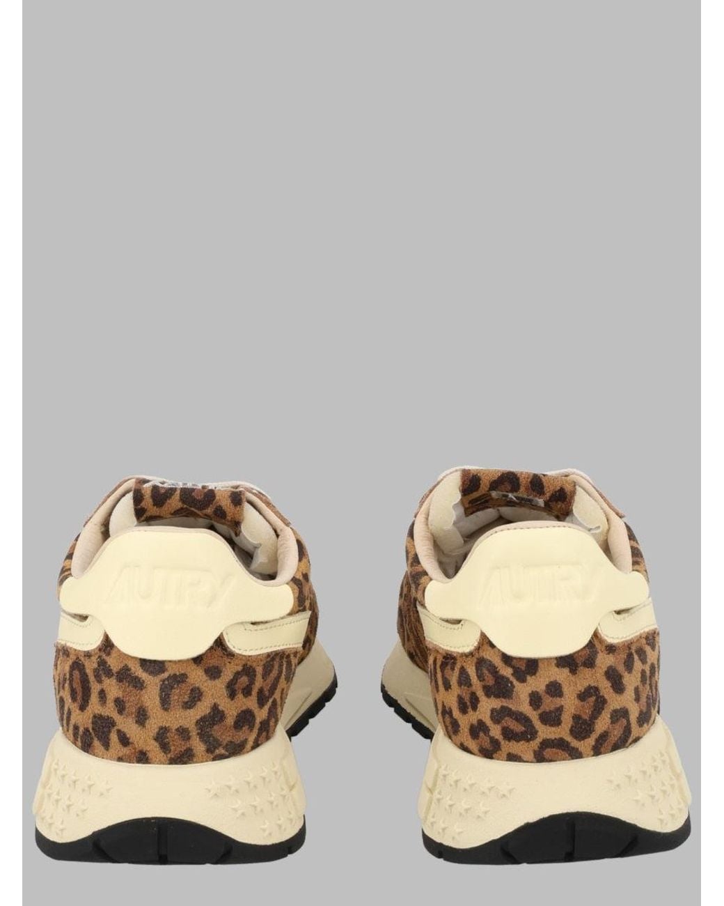 Autry Natural Leopard Print Cow Leather Sneakers