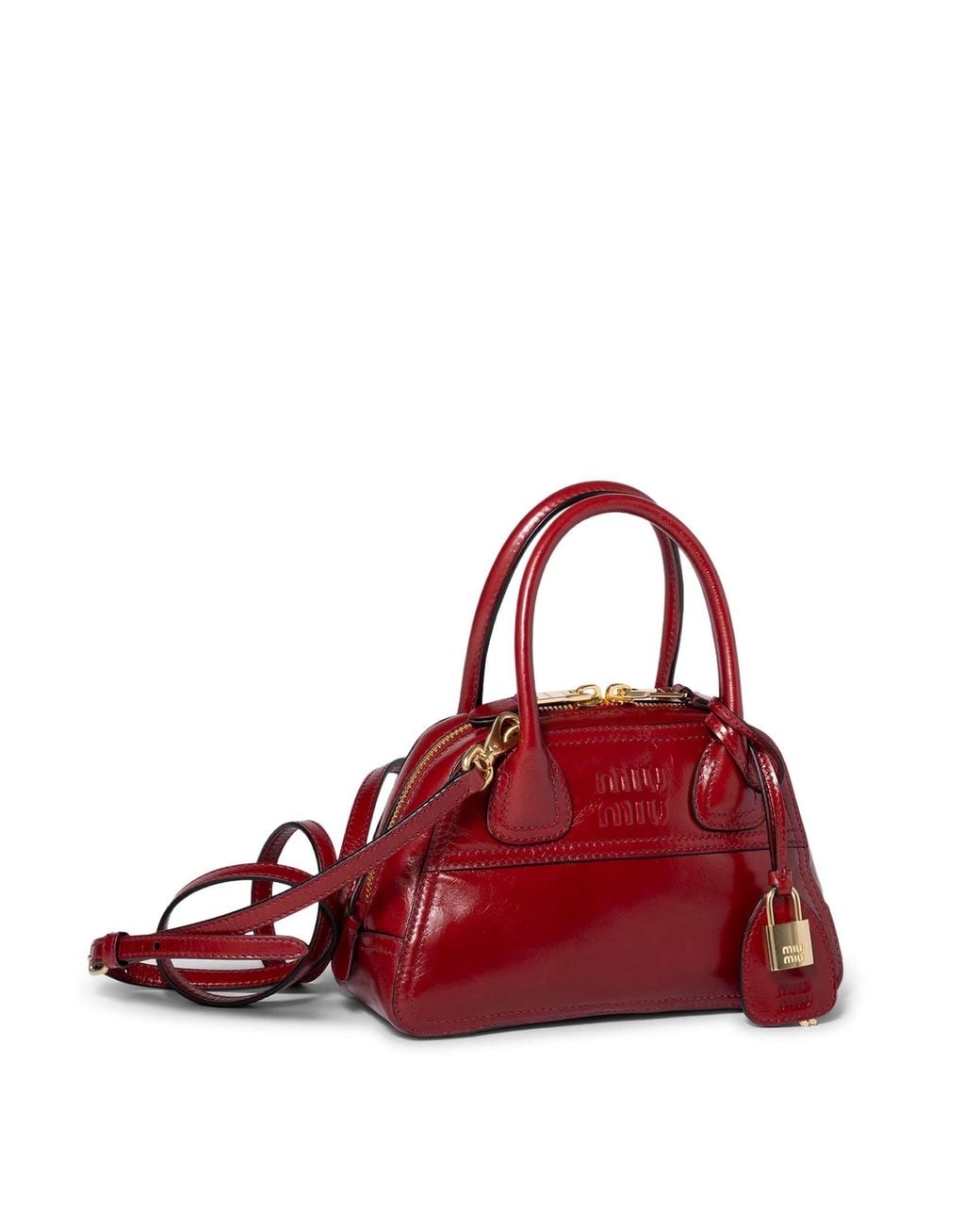 Miu Miu Red Vivant Leather Mini Bag