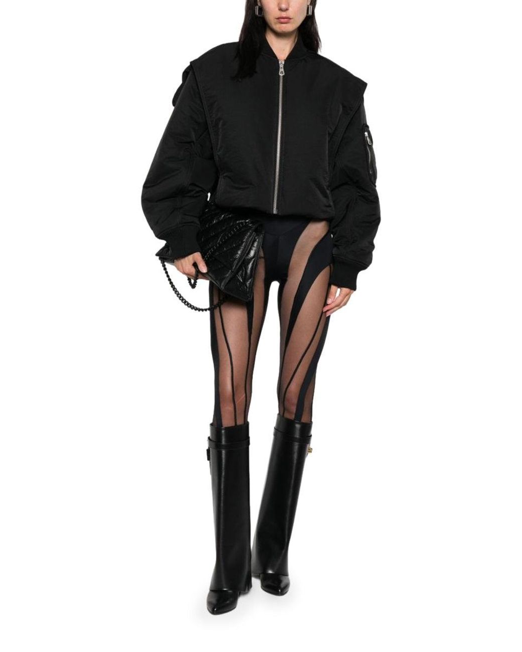 Jean Paul Gaultier Black Cropped Bomber Jacket