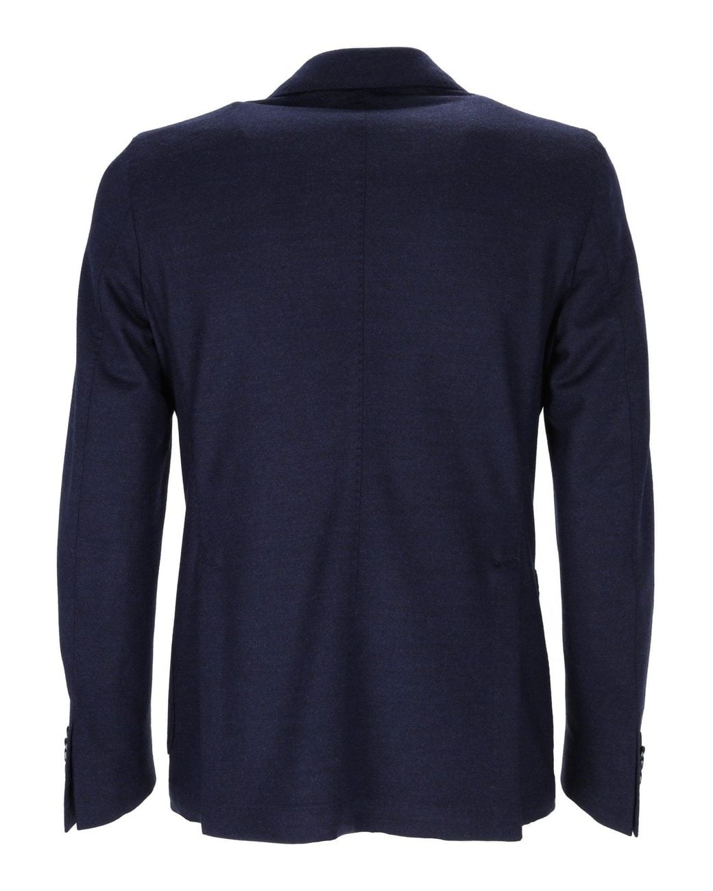BRANDO-LUBIAM Blue Double-Breasted Blazer With Structured Silhouette And Notched Lapel