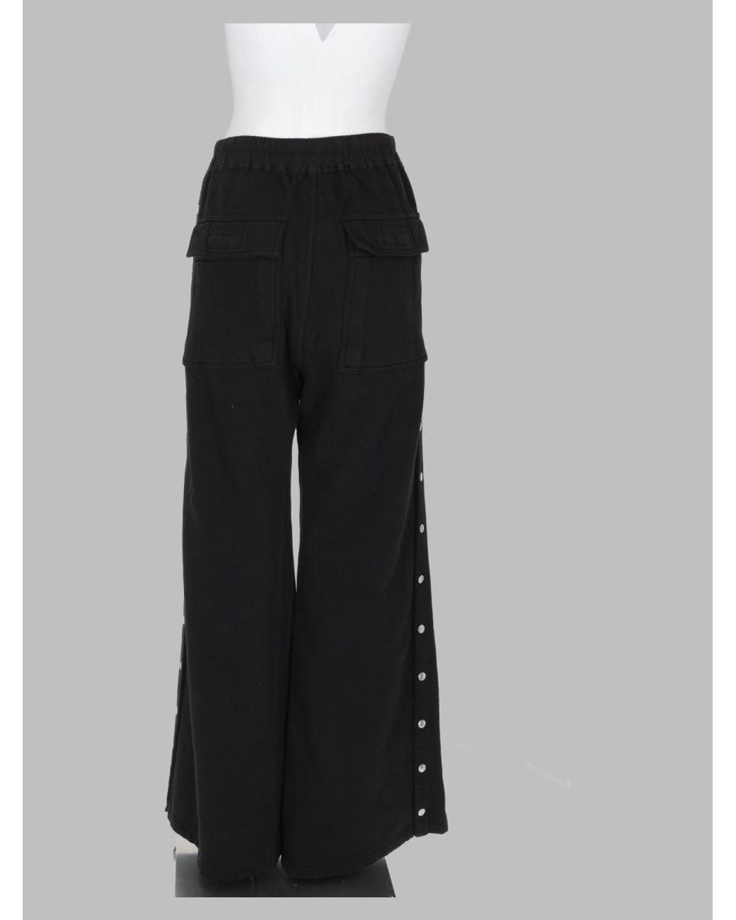 Rick Owens Black Wide-Leg Snap Button Formal Pants