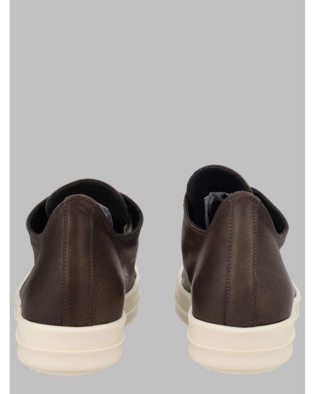 Rick Owens Metallic Style Calf Leather Sneakers