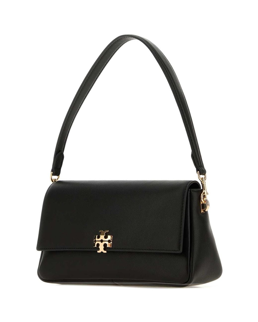 Tory Burch Black Leather Small Charlie Shoulder Bag