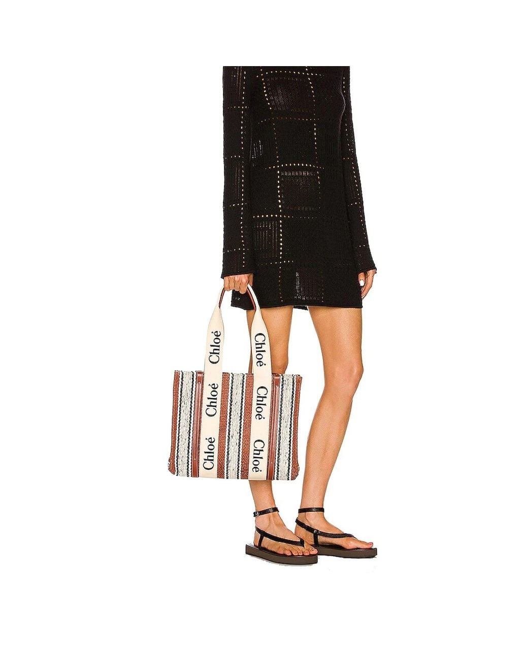 Chloé White Medium Woody Tote Bag