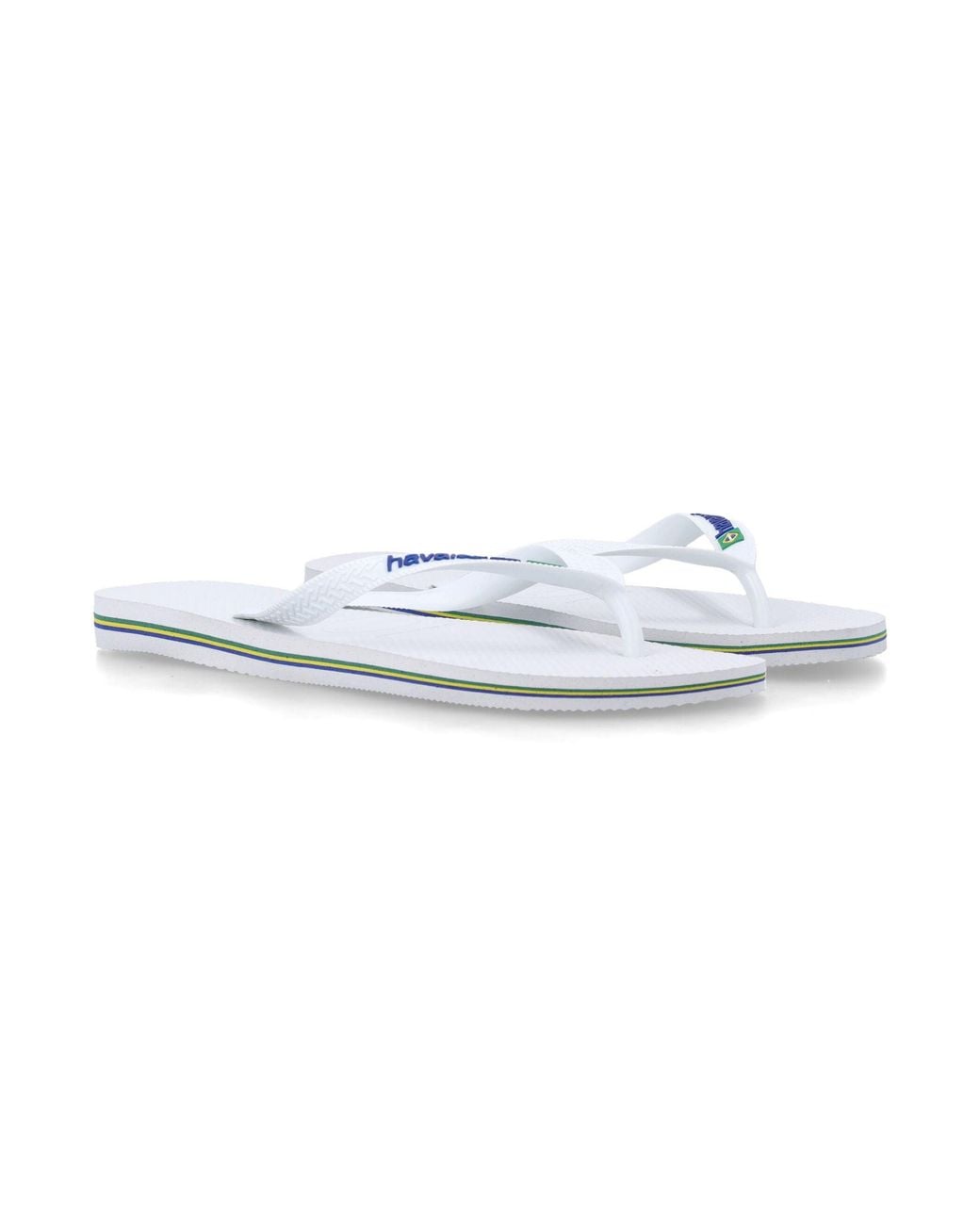 Havaianas White Brasil Logo Flip-Flops