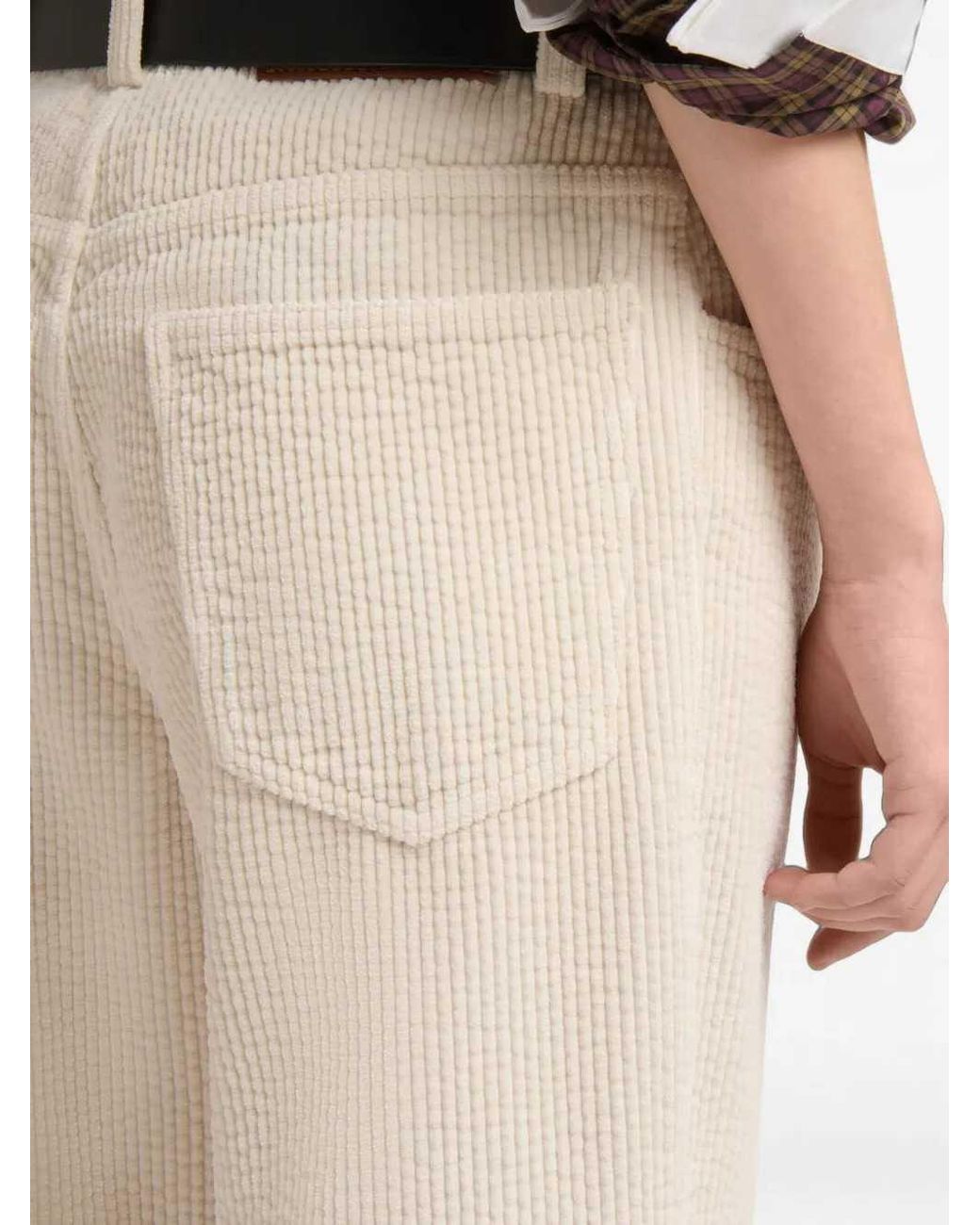 Marni White Corduroy Flared Trousers