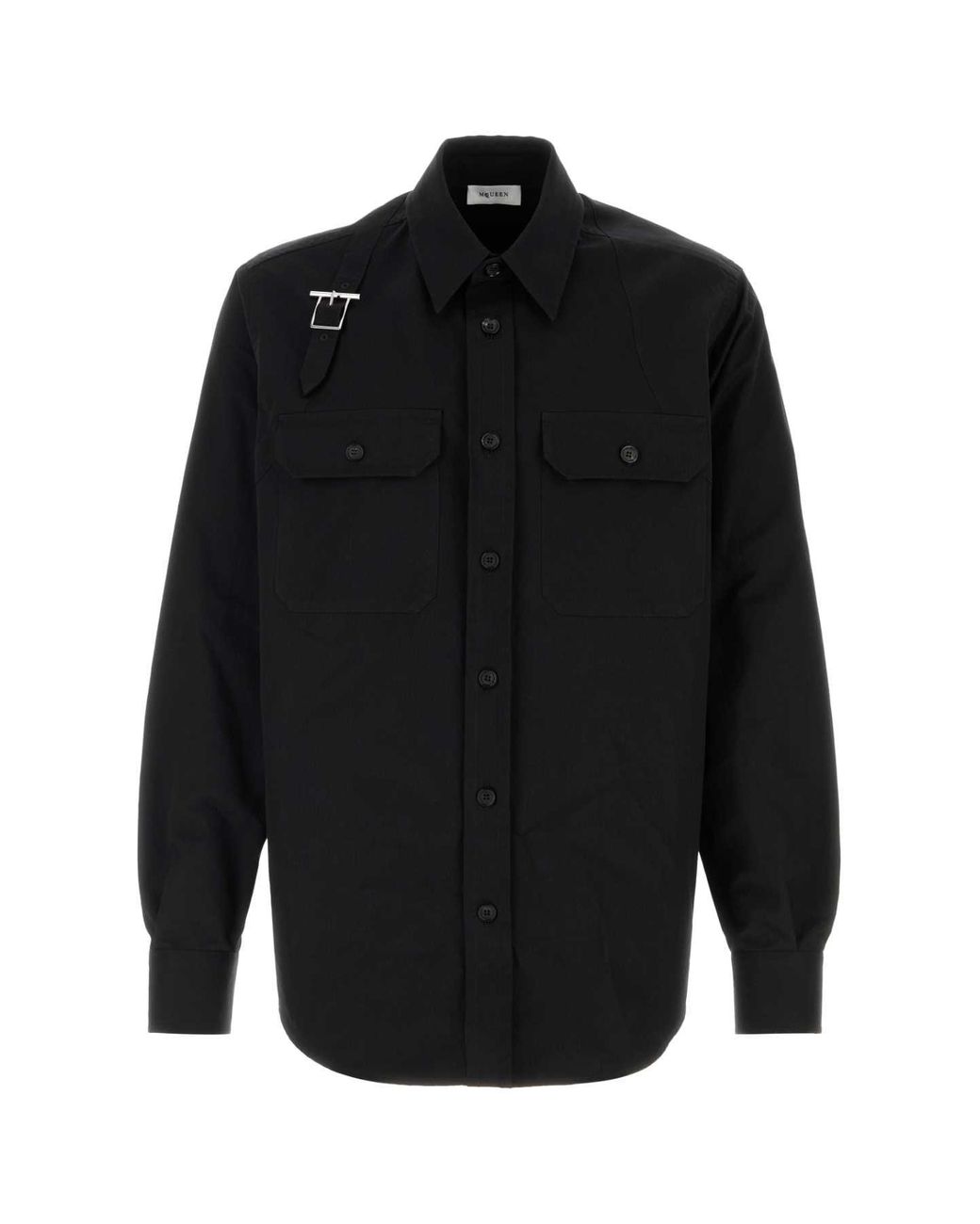McQueen Black Cotton Shirt for men