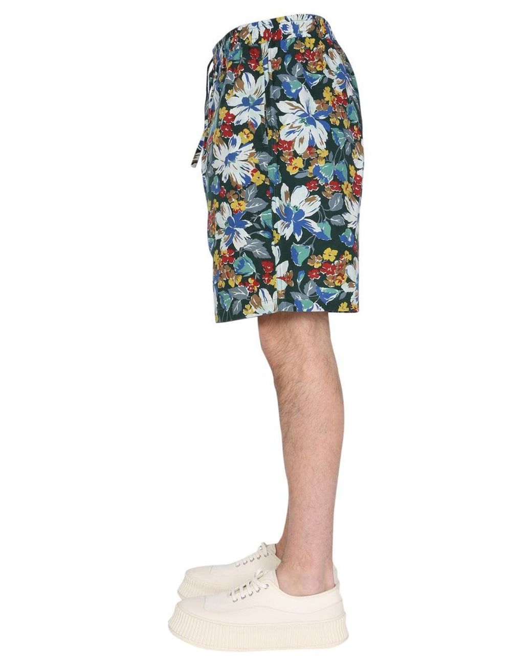 YMC Multicolor Bermuda With Floral Print for men