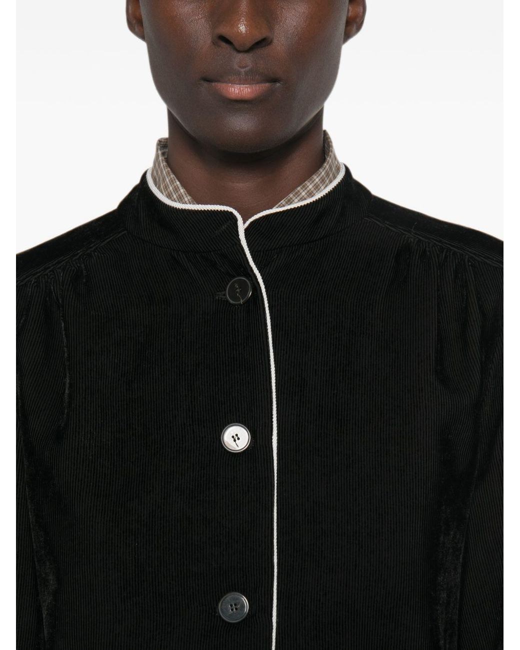 Forte_forte Black Velvet Tang Jacket
