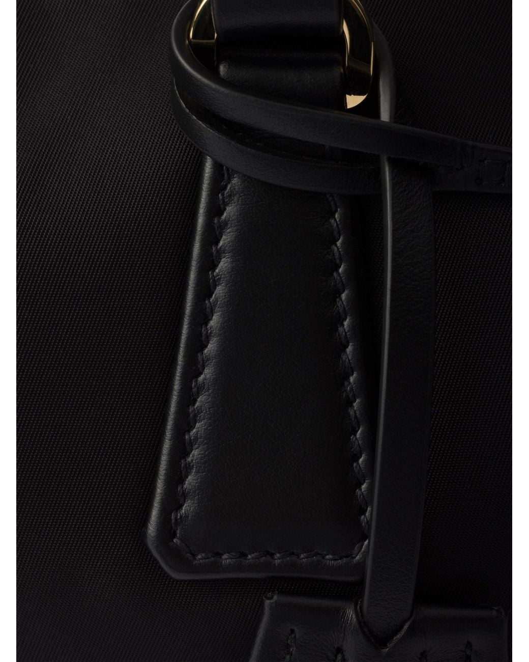 Prada Black Re-Nylon And Leather Medium Top-Handle Bag With Padlock