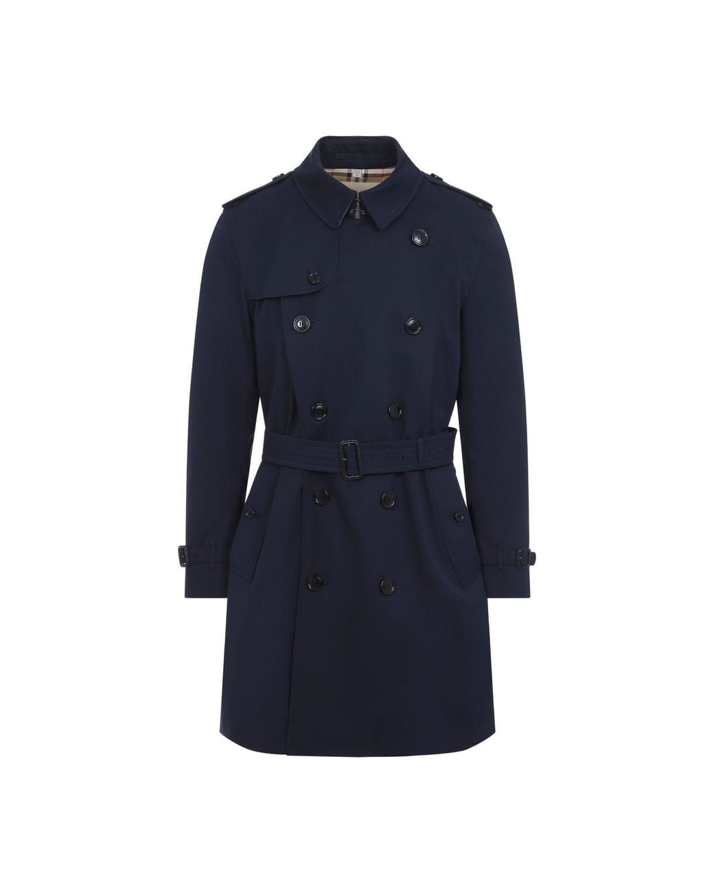 Burberry Blue Coal Kensington Trench Coat for men
