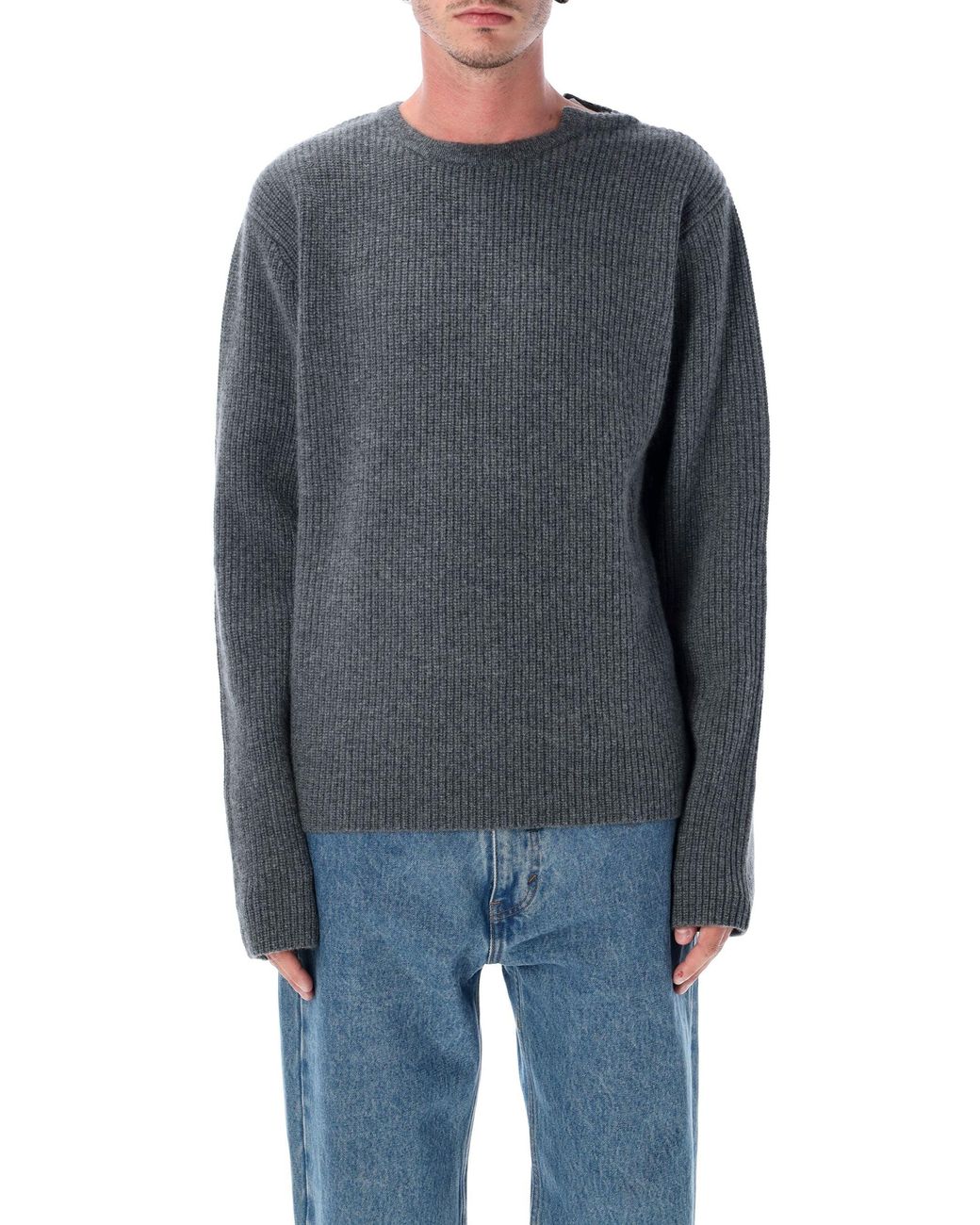 Extreme Cashmere Gray N°356 You Rib Cashmere Sweater for men