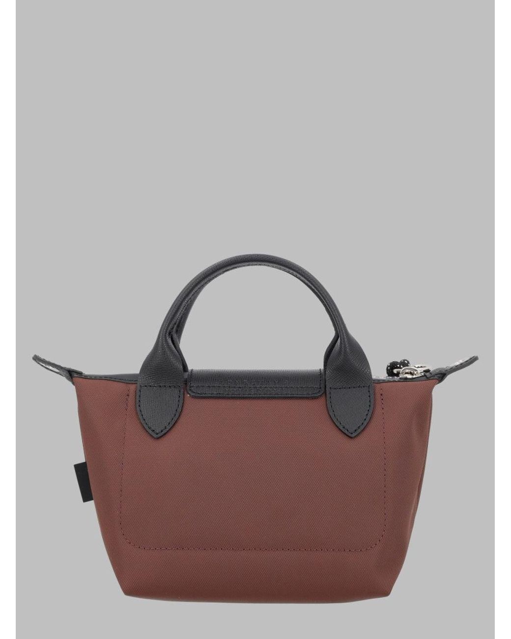 Longchamp Brown Small Nylon Top Handle Crossbody Bag