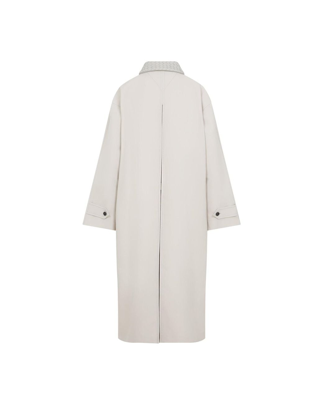 Bottega Veneta White Wool Cotton Striped Coat