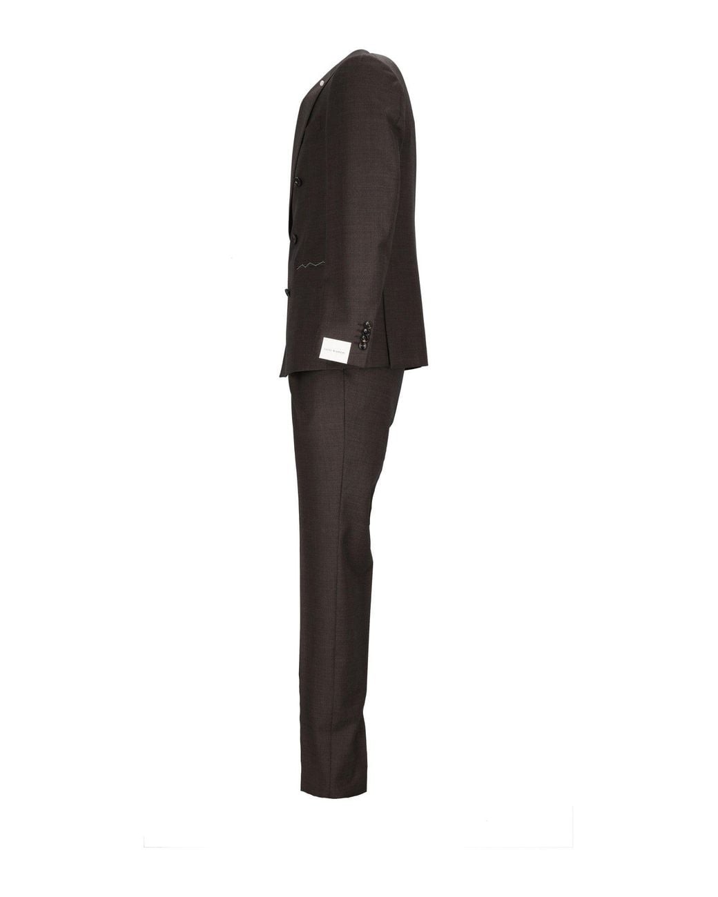 LUIGI BIANCHI SARTORIA Black Drop 7 Double-Breasted Suit for men