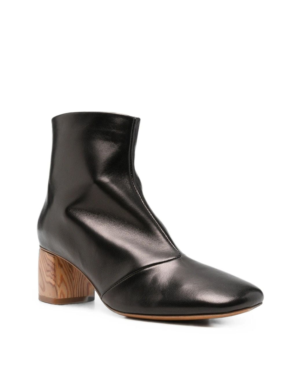 Forte_forte Black "My Alma" Stivaletto Chic Tacco Legno