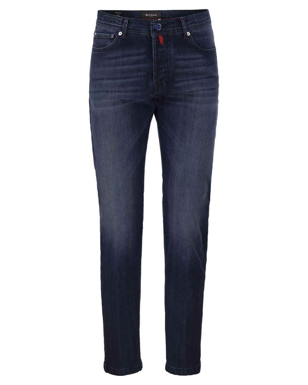 Kiton Blue Five-Pocket Stretch Denim Jeans