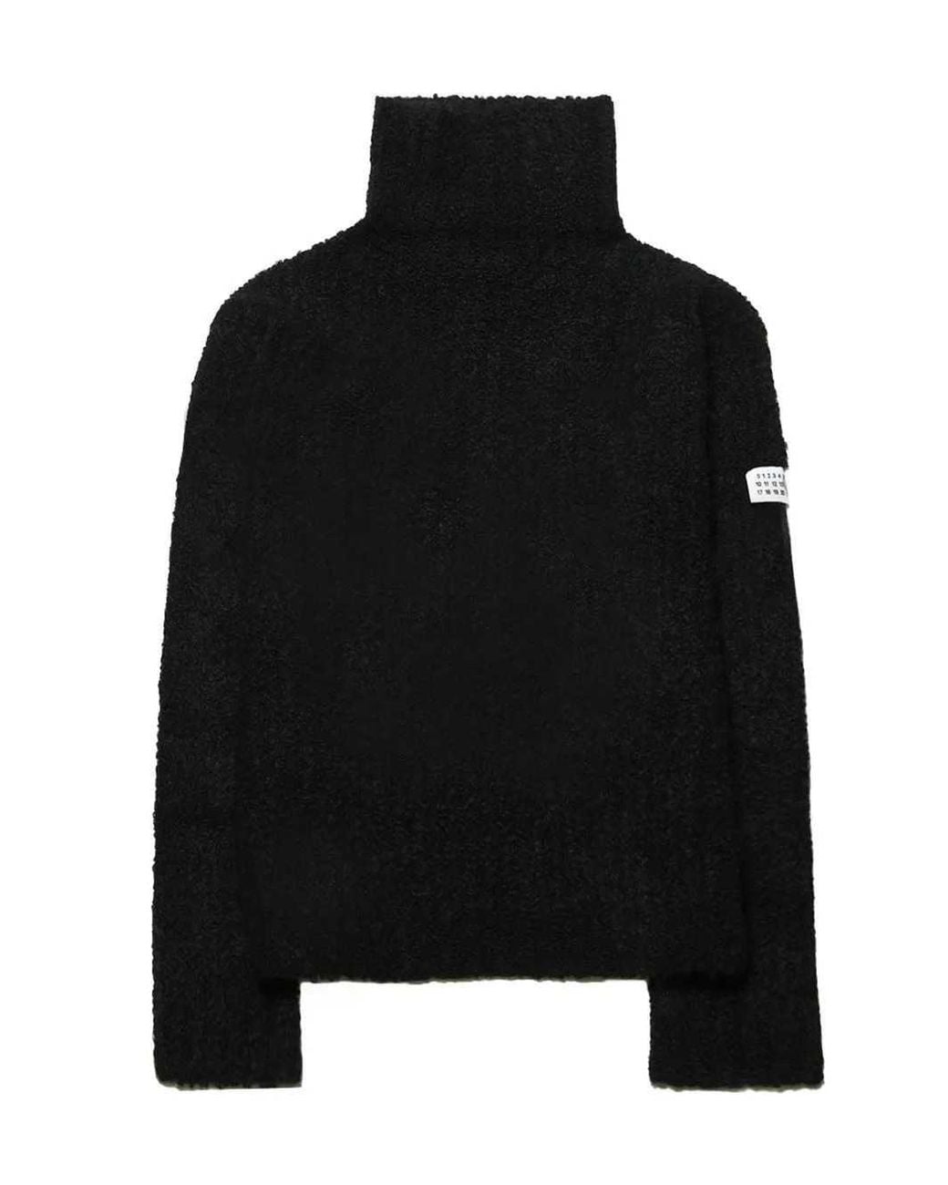 MM6 by Maison Margiela Black High Neck Sweater