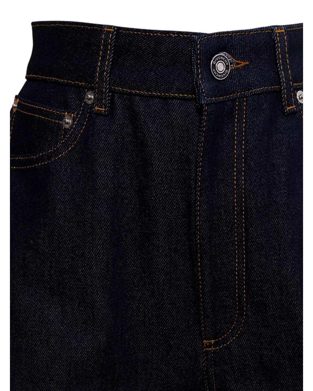 Givenchy Blue Dark Jeans With Logo Patch