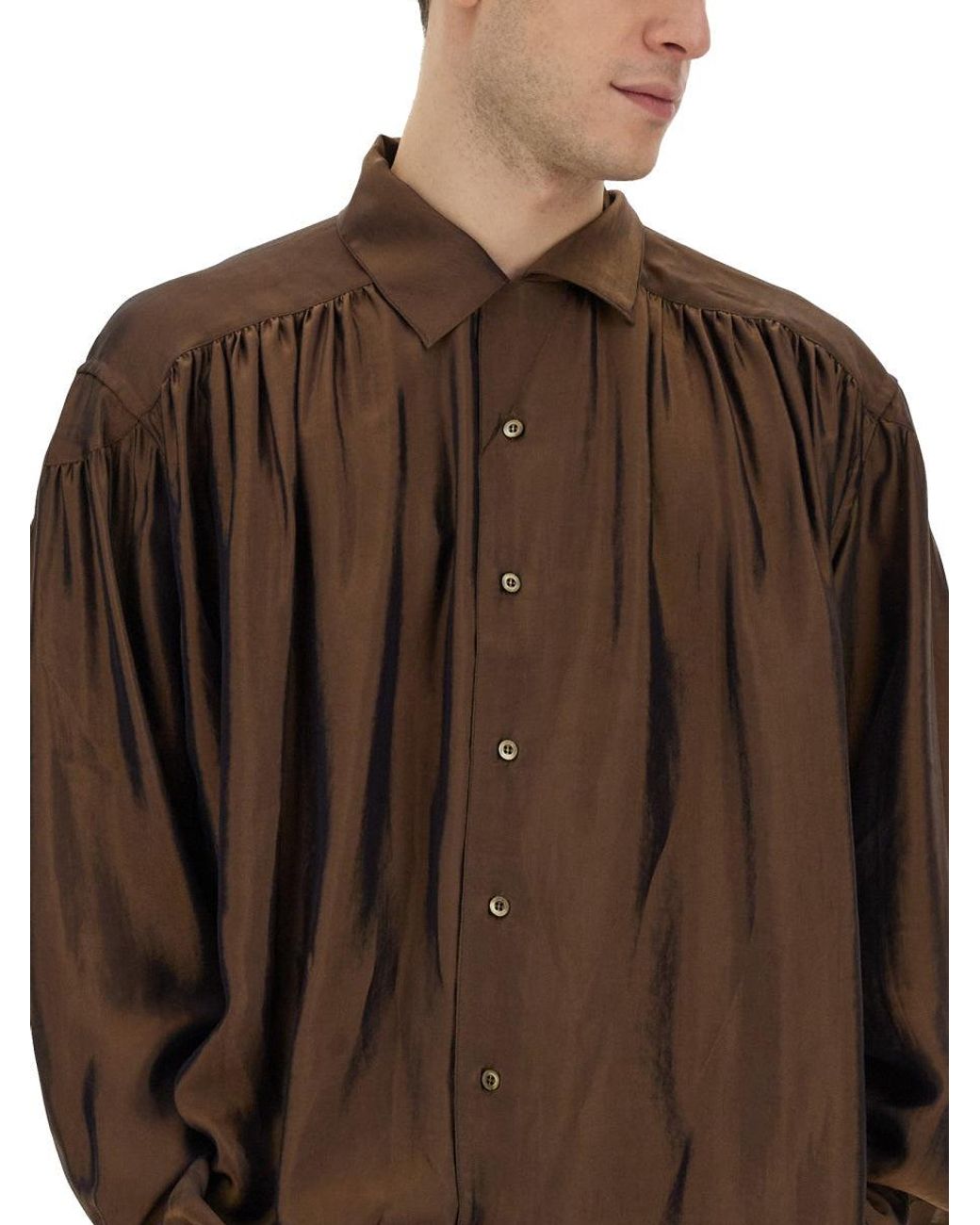 A.I.E. Brown Oversize Shirt for men