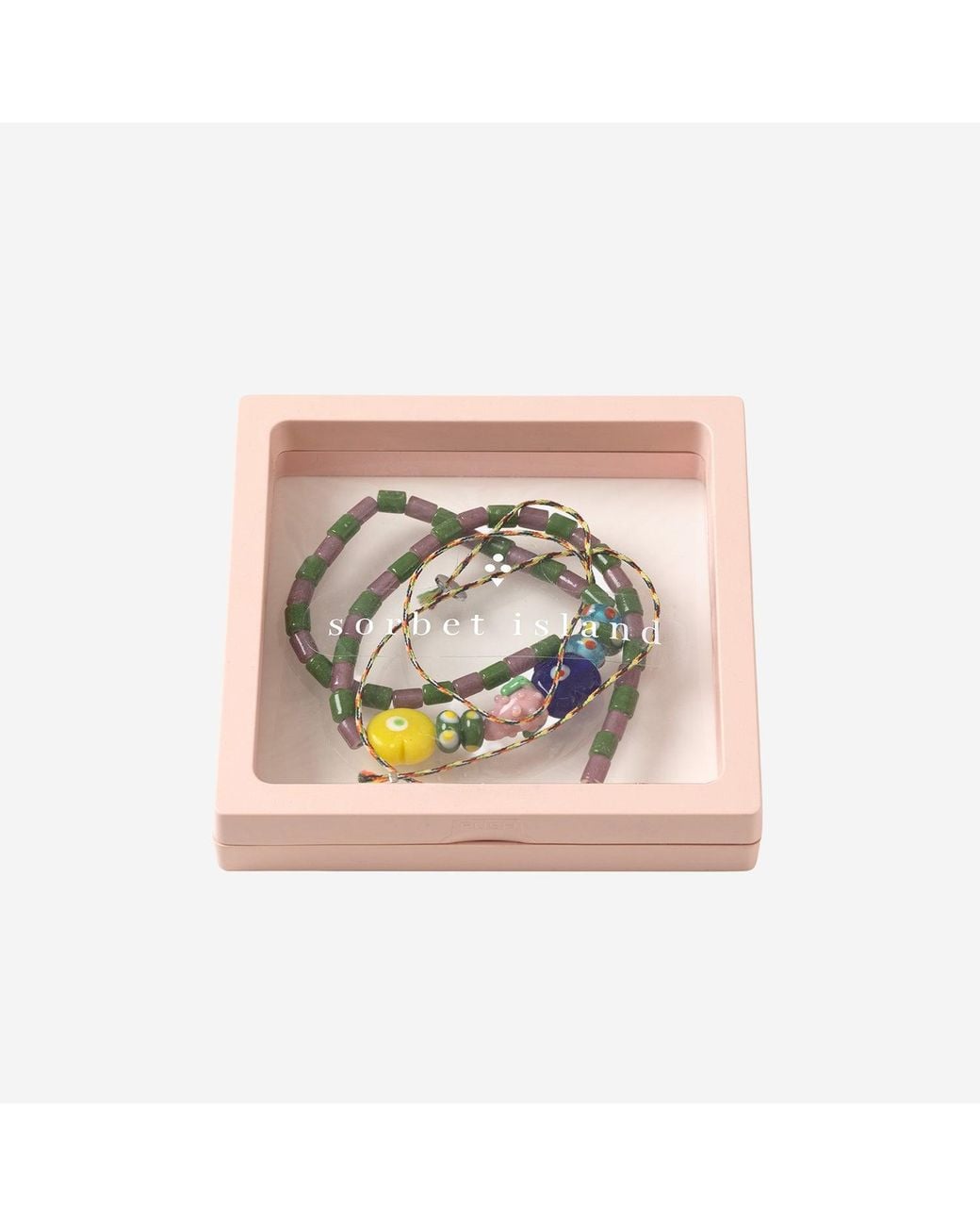 Sorbet Island Metallic Necklace With Assorted Glass Beads