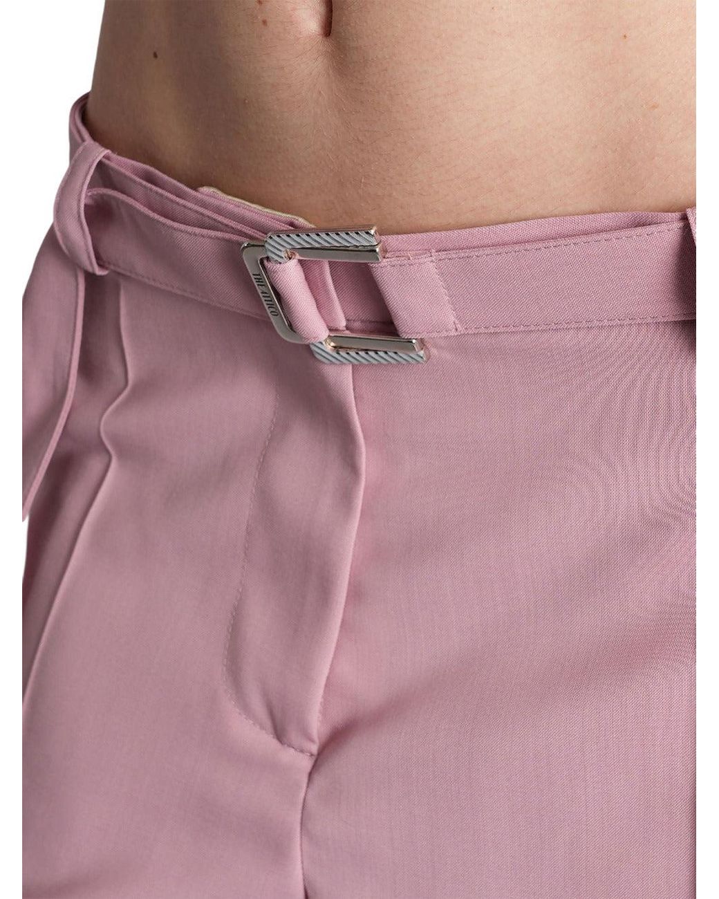 The Attico Pink Polyester Trousers