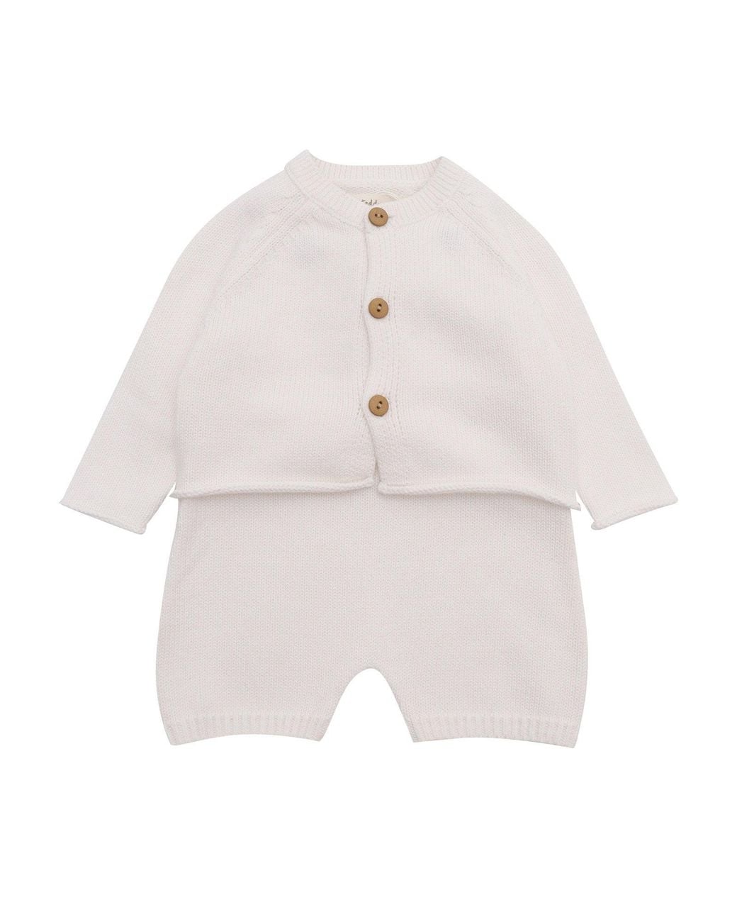 Teddy & Minou White Completo Tricot+Body