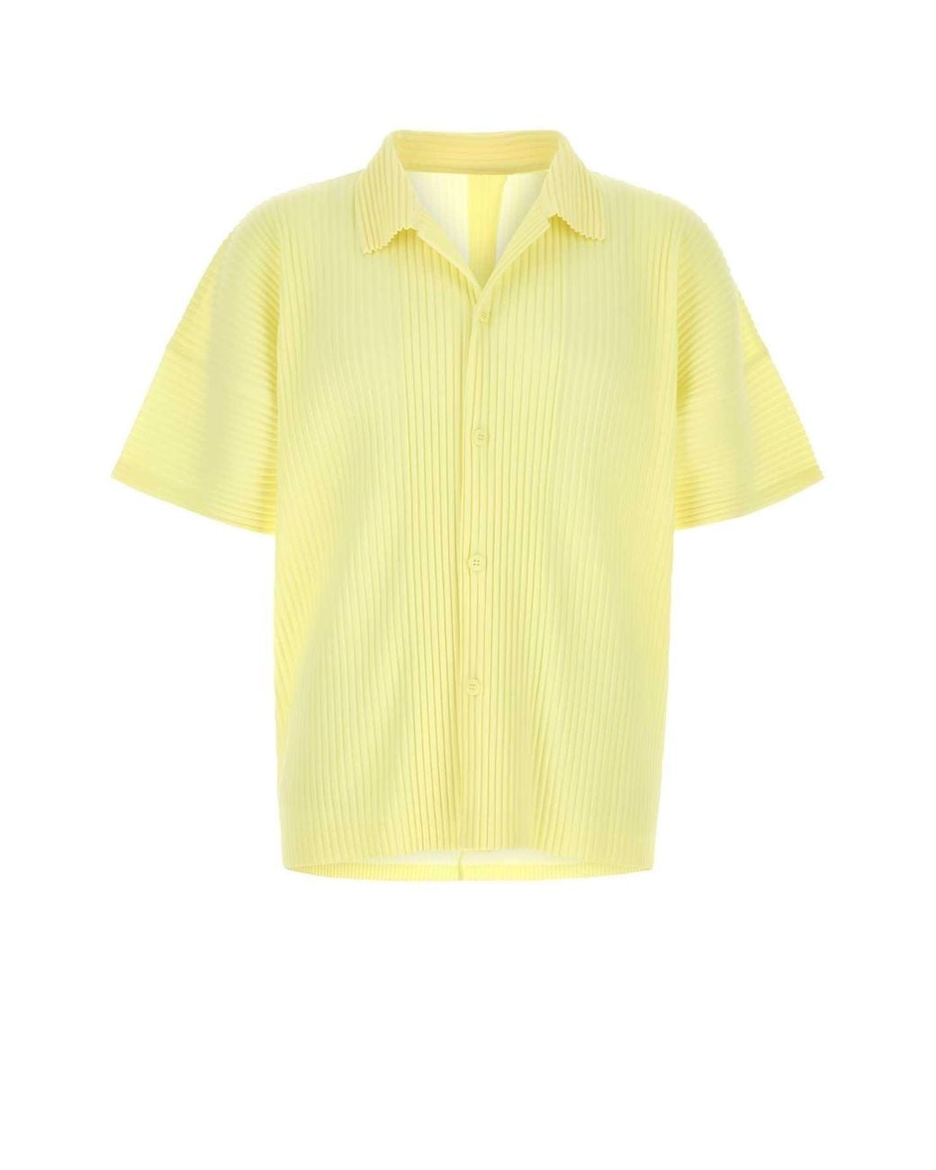 Homme Plissé Issey Miyake Yellow Homme Plissé Pleated Polyester Shirt For for men