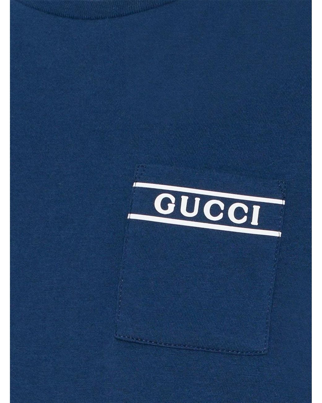 Gucci Blue T-Shirt With Logo