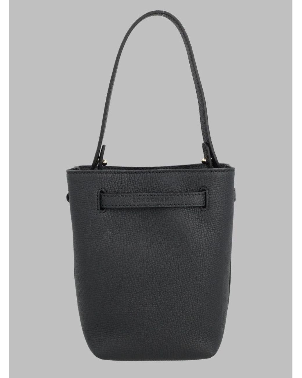 Longchamp Black Mini Bucket Crossbody Bag