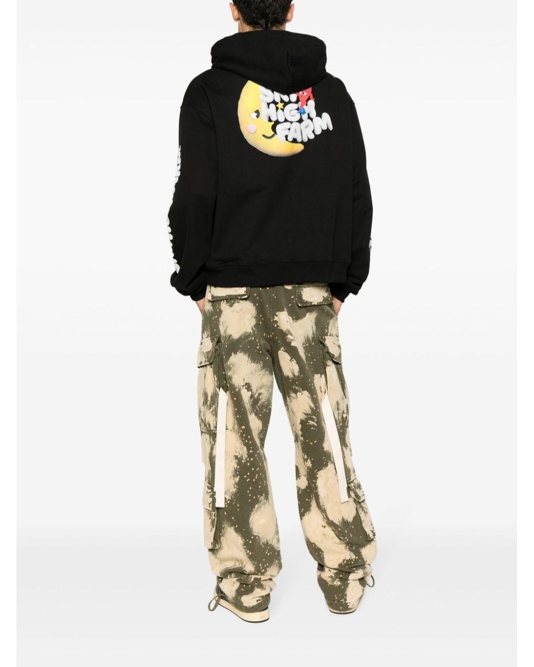Sky High Farm Black Logo Cotton Hoodie for men
