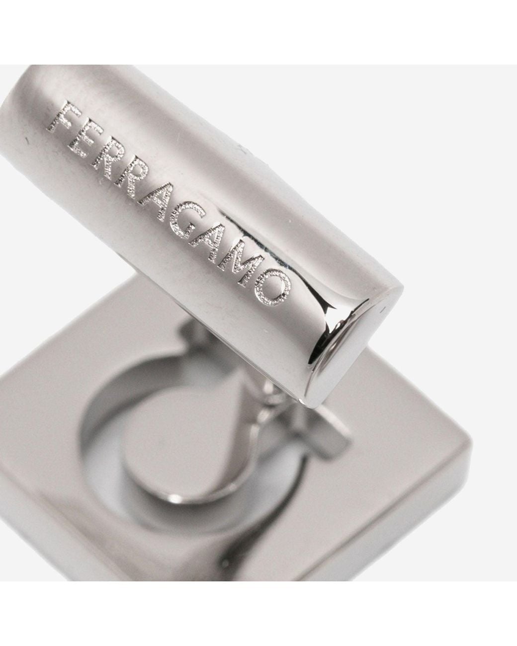 Ferragamo Metallic Square Brass Cummerbund Clasps Accessory for men