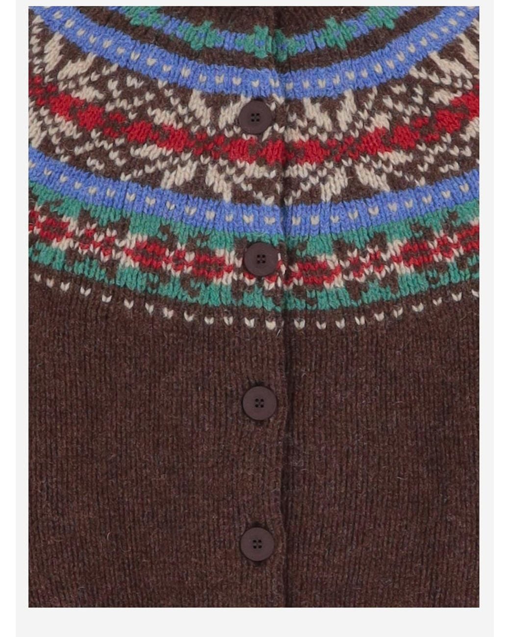 Howlin' By Morrison Blue Wool Cardigan With Jacquard Pattern