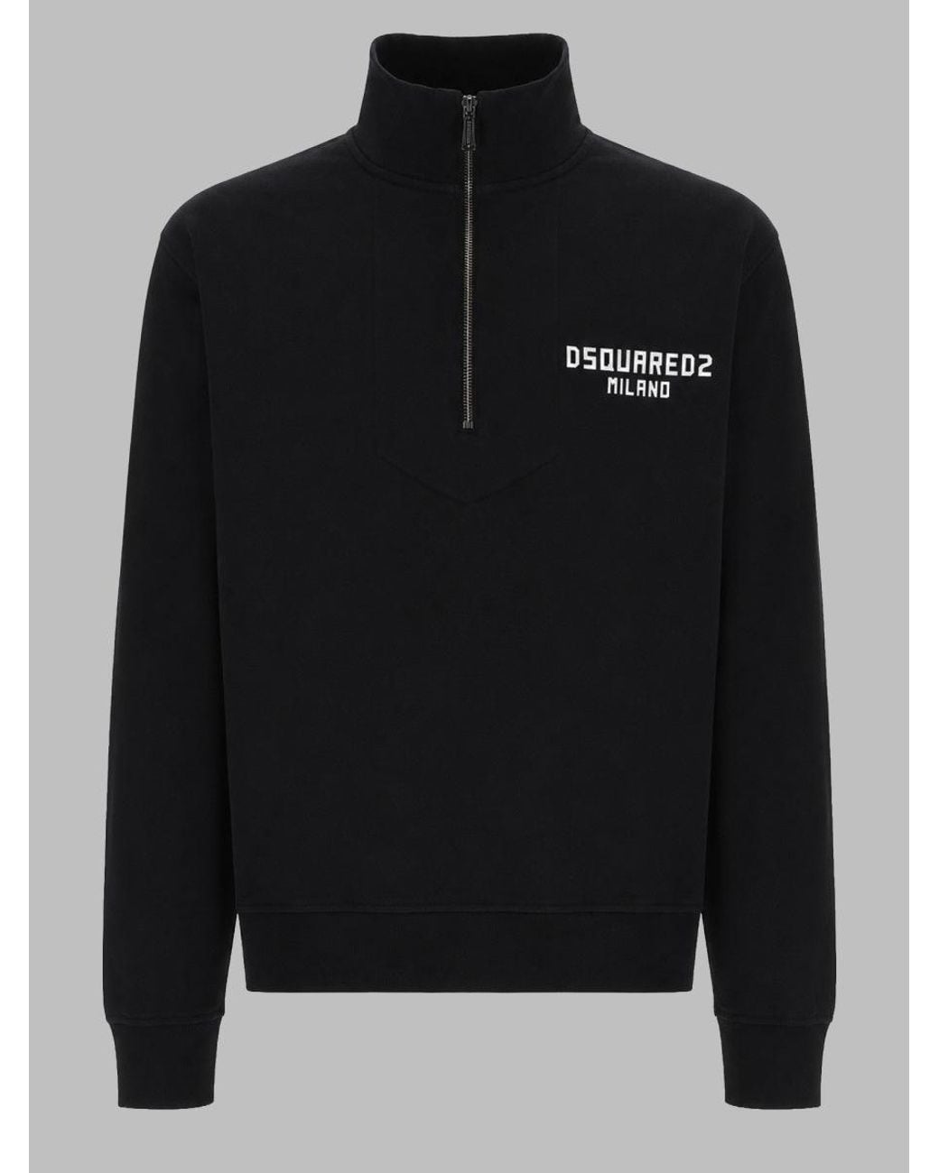 DSquared² Black Felpa Con Zip Corta