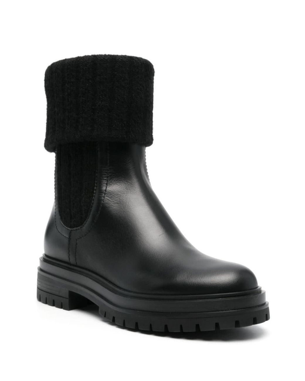 Gianvito Rossi Black Leather Chelsea Boots