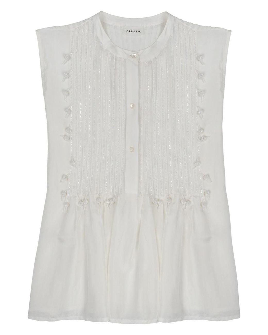 P.A.R.O.S.H. White Silk Blouse