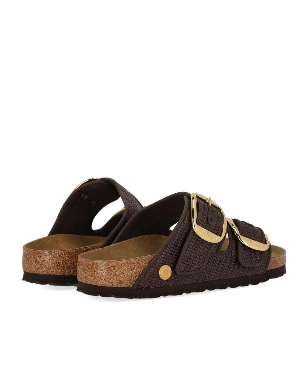 Birkenstock Brown Arizona Raffia Big Buckle Carafe Sandal