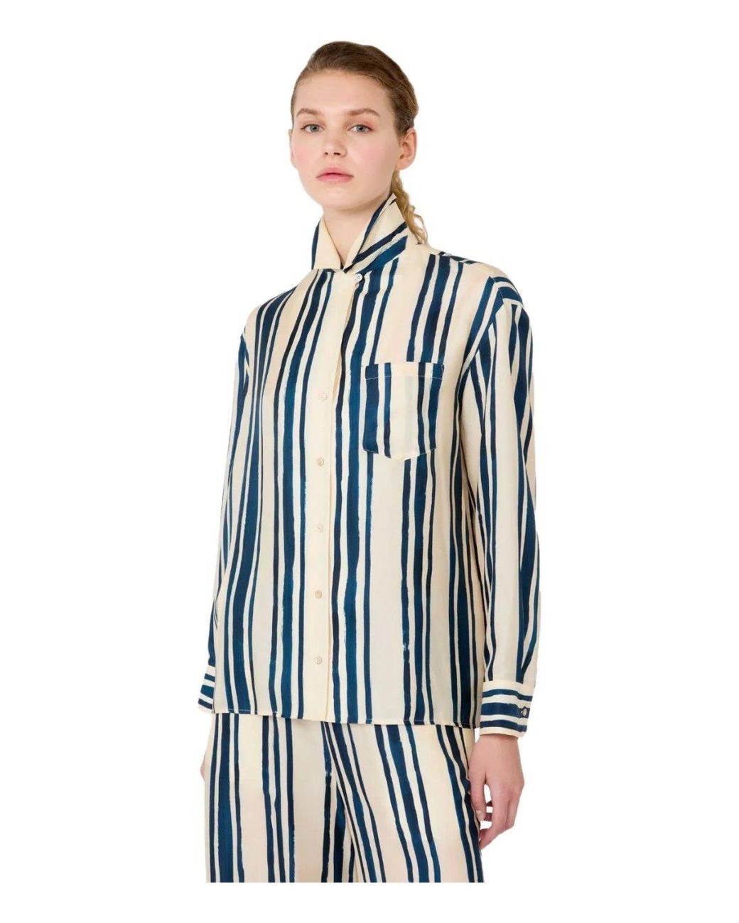 Weekend by Maxmara Blue Corona Striped And Shirt