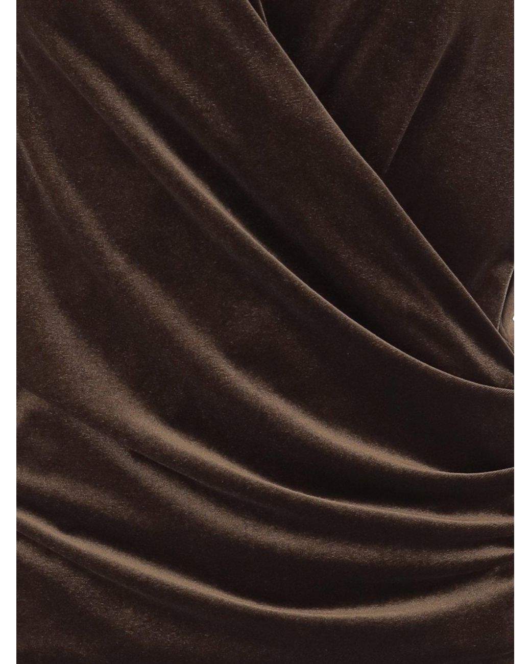 F.it Brown Stretch-Samt-Crossover-Pullover