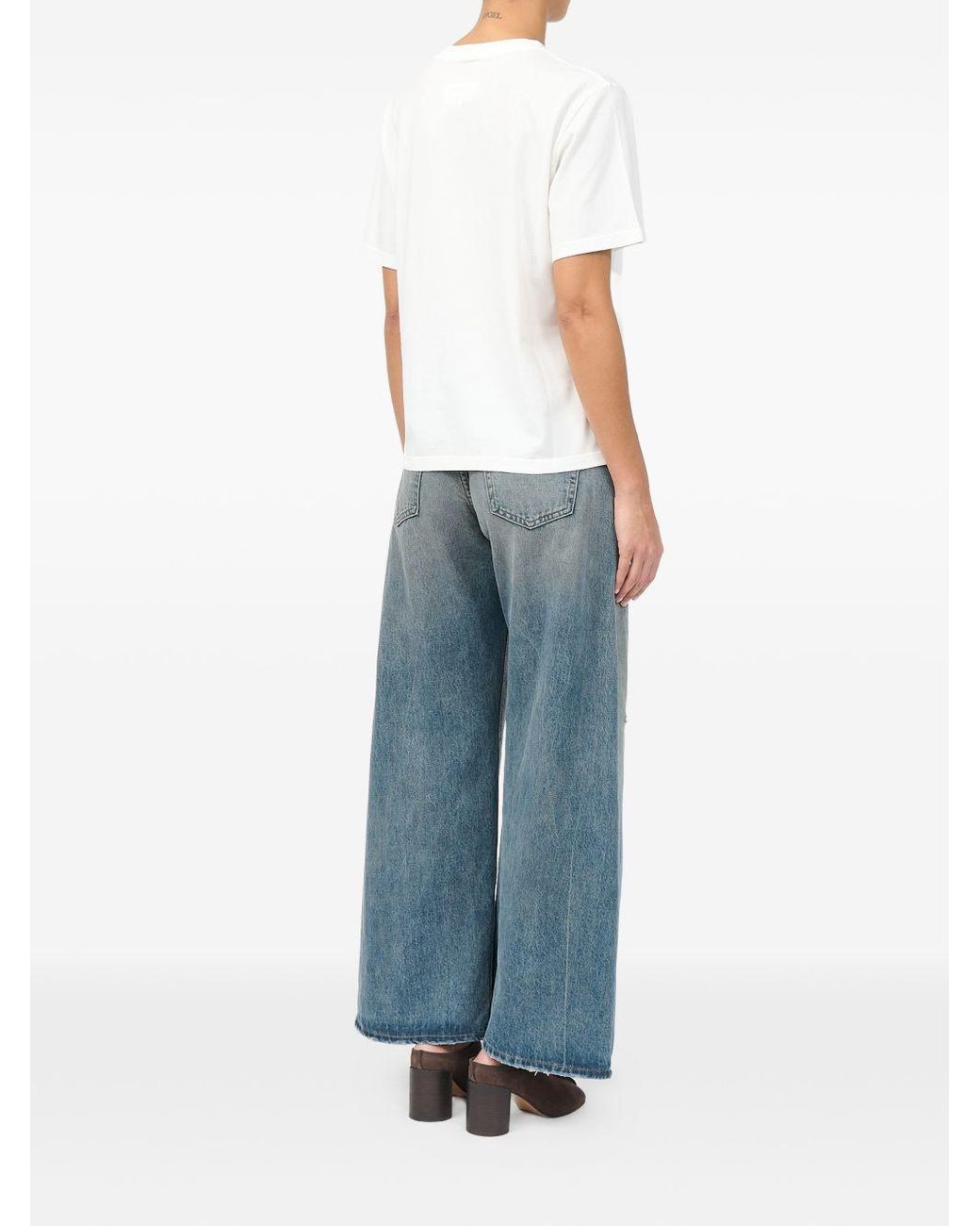 MM6 by Maison Margiela White Logo Cotton T Shirt