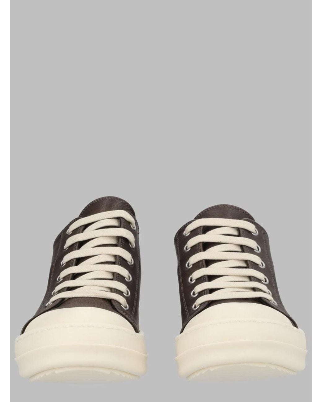 Rick Owens Metallic Style Calf Leather Sneakers