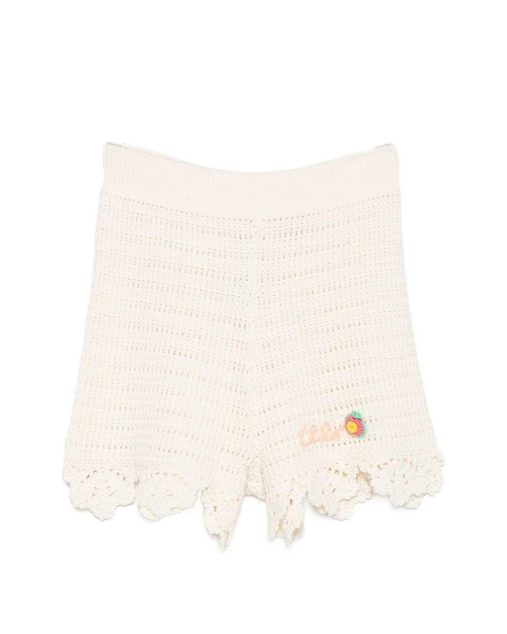 Chloé Natural Chloé Cotton Knit Shorts
