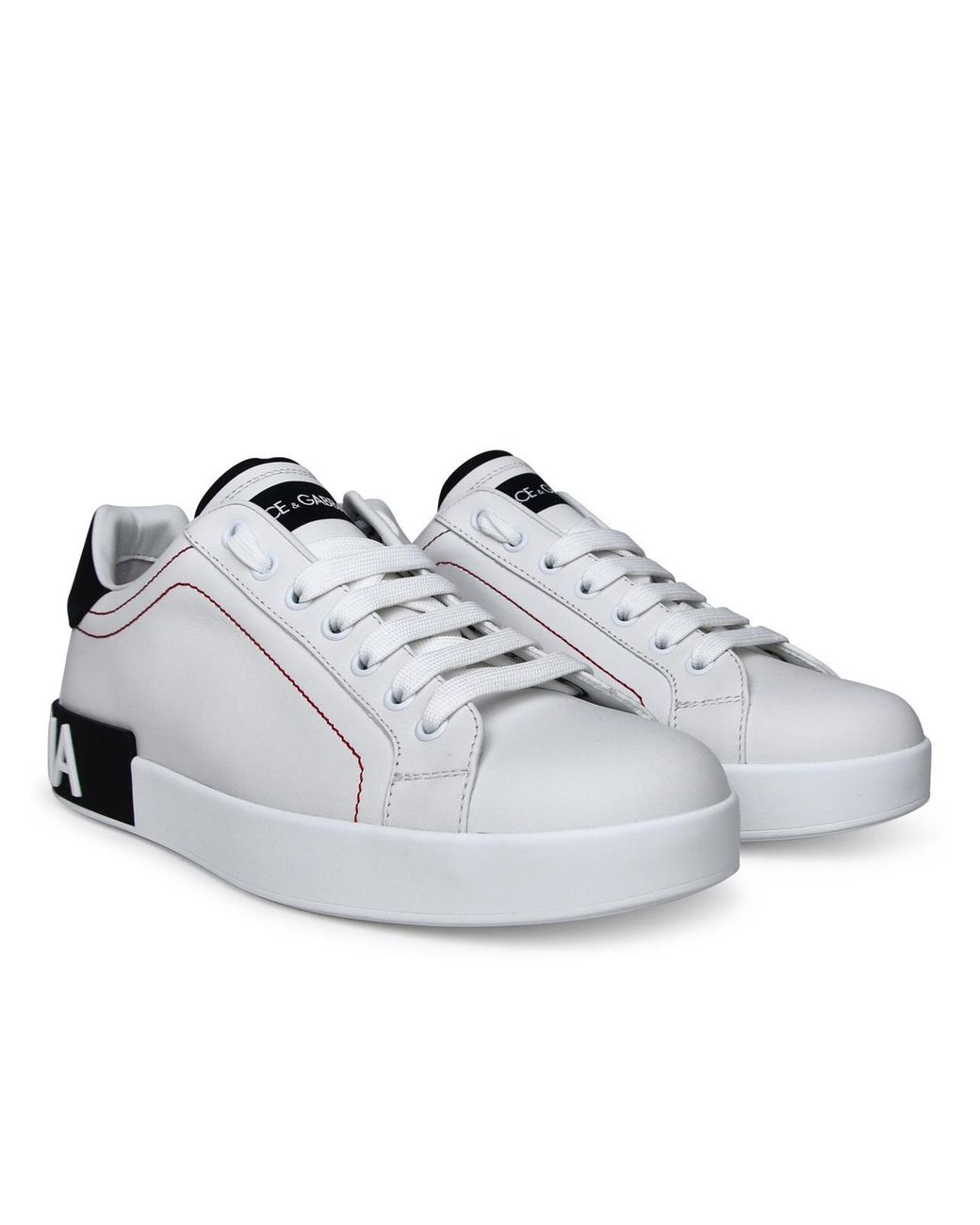 Dolce & Gabbana White Portofino Leather Sneakers for men