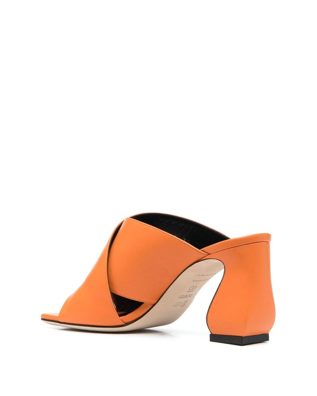 SI ROSSI Orange Leather Mules