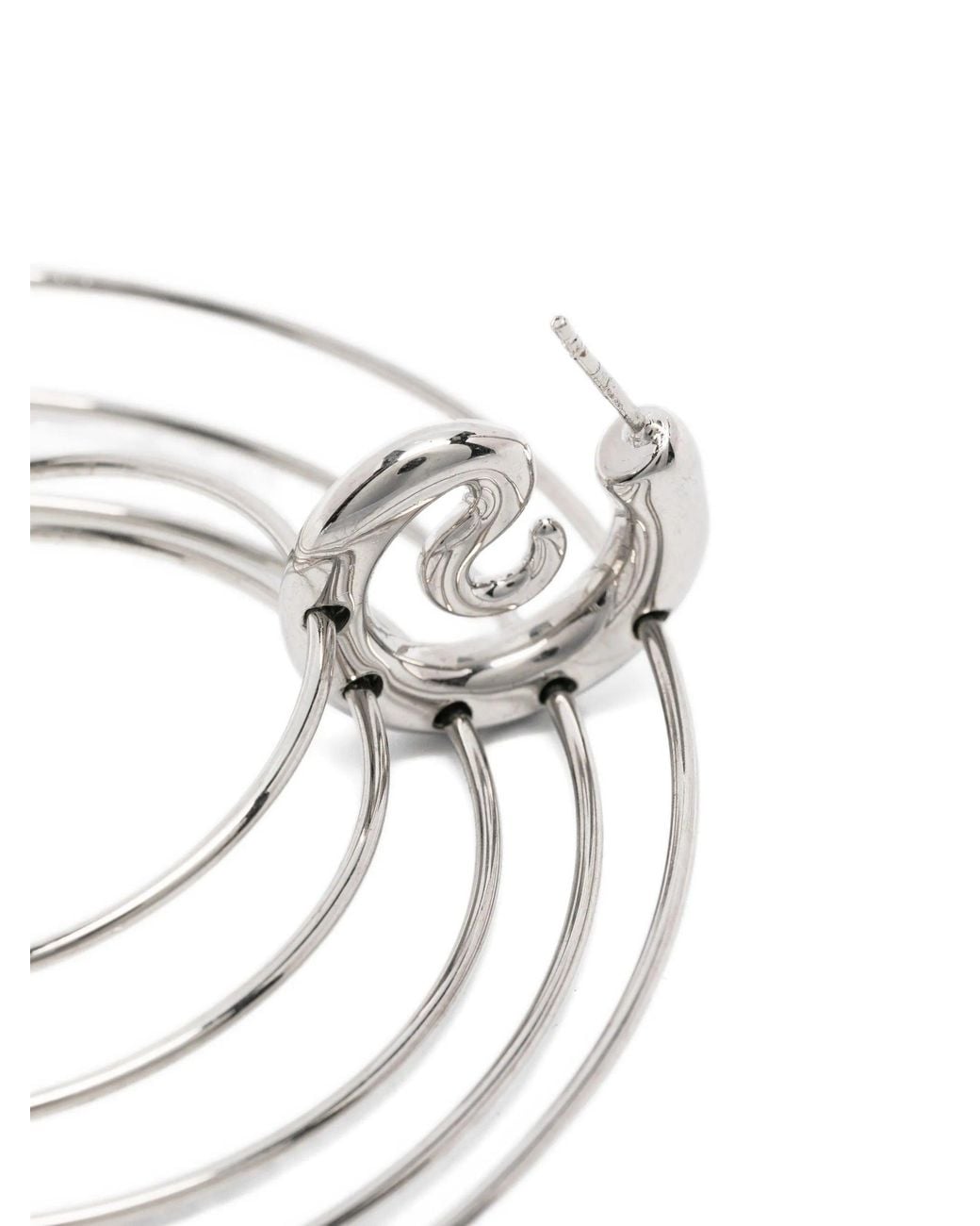 Panconesi White Pierced Serpent Hoops Large