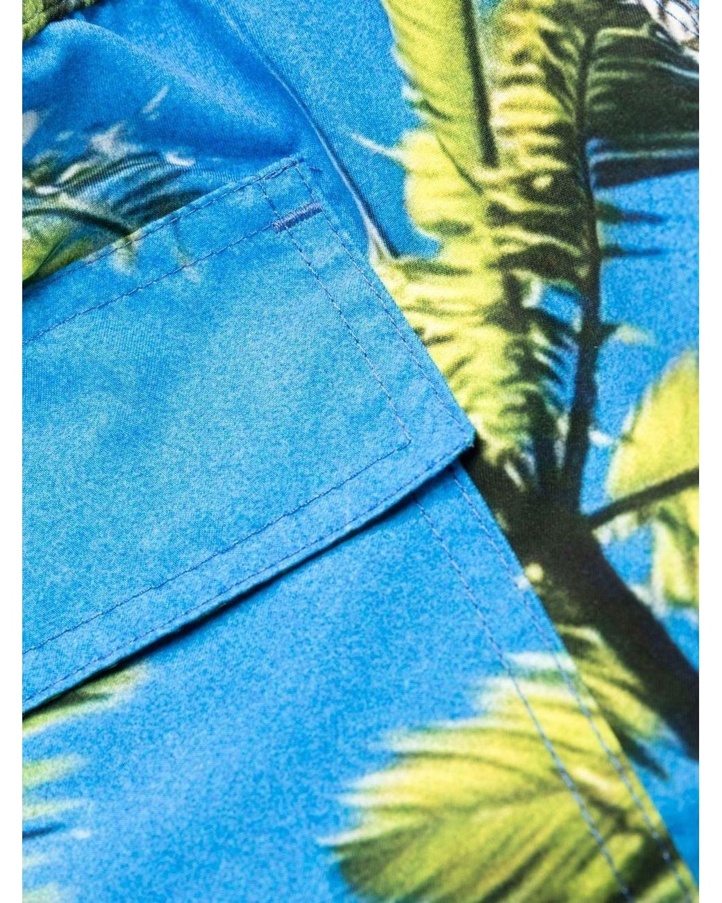 BLUE SKY INN Blue Palm Tree-print Swim Shorts for men
