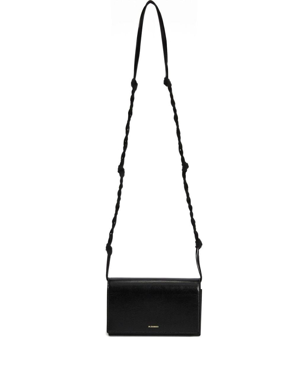 Jil Sander Black Tangle Leather Mini Bag