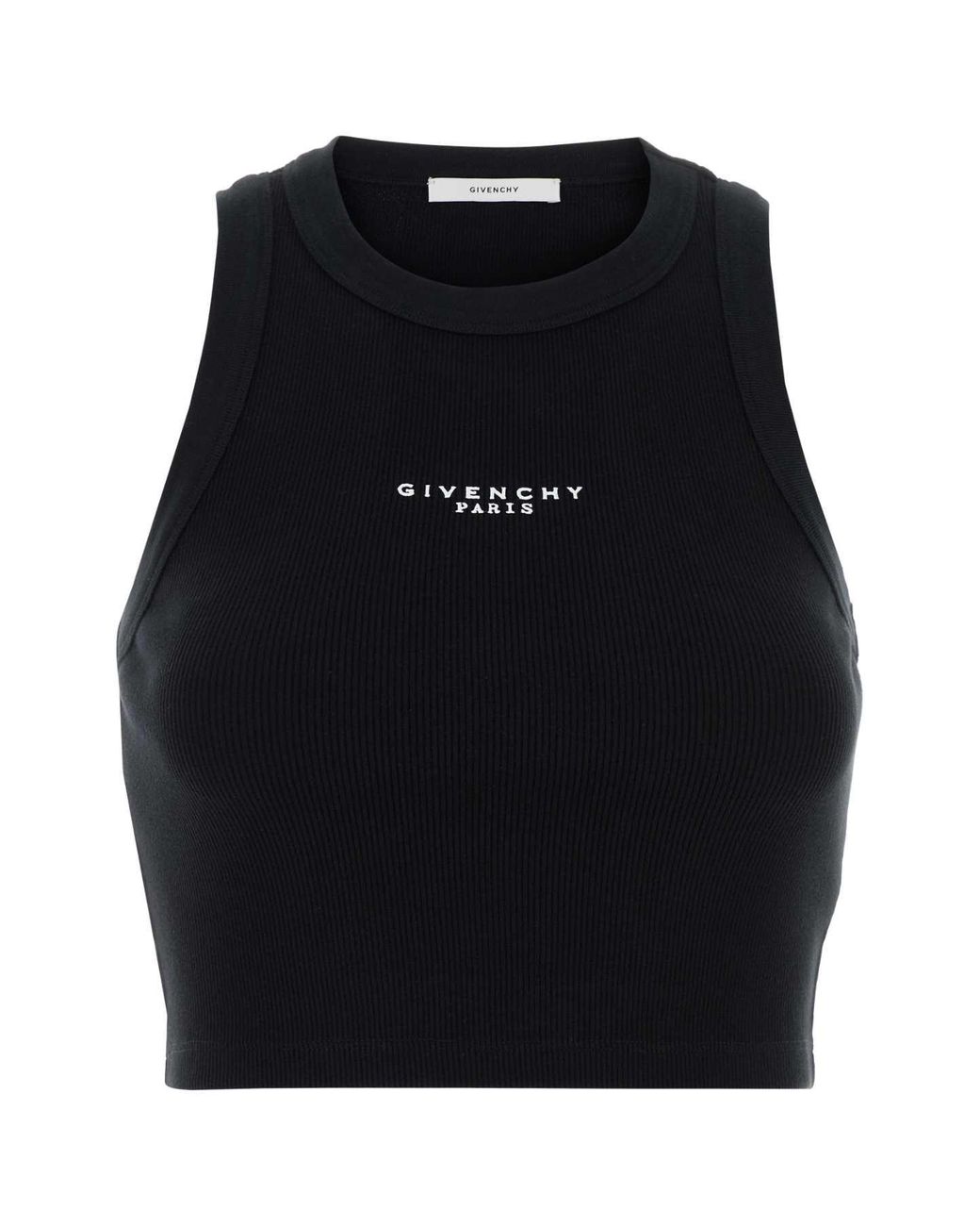 Givenchy Black Stretch Cotton Crop-Top