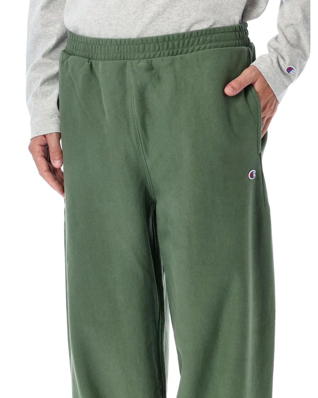 Champion Green Wide-Leg Fleece Jogger Pants